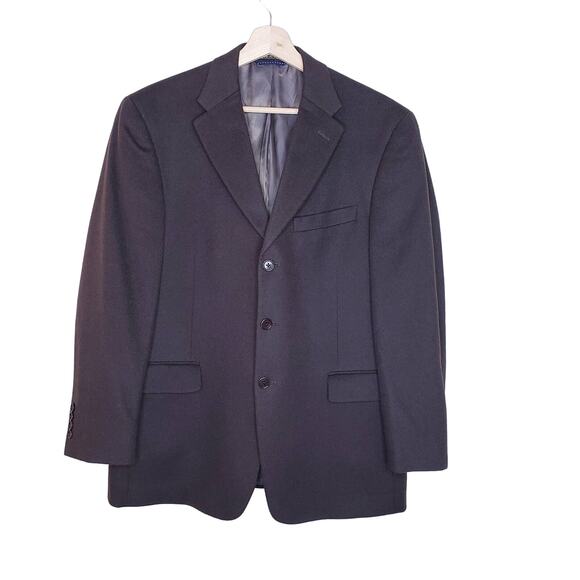 TOMMY HILFIGER 40S Sport Coat Blazer Jacket Wool Silk Cashmere Blend Brown VGUC